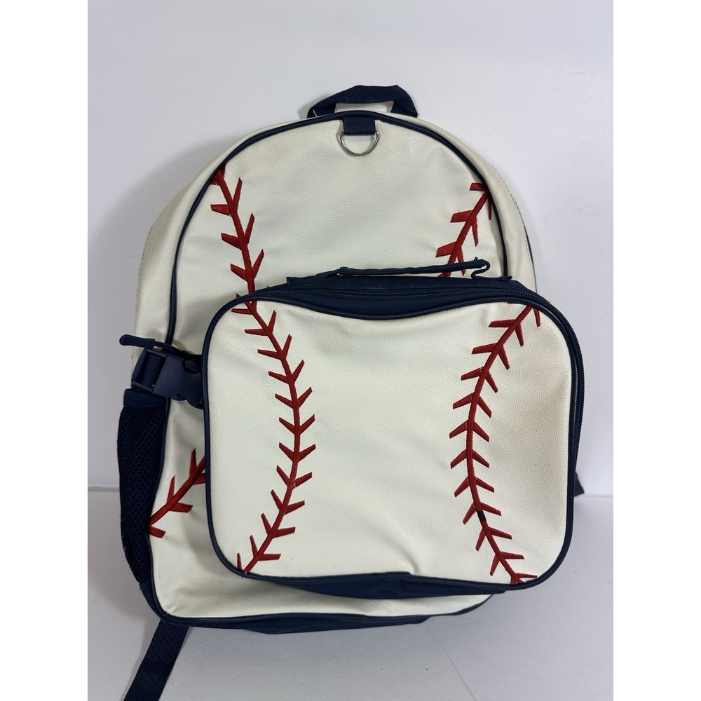 School Yard Vibes Baseball Backpack & Lunch Bag Set Red White Blue